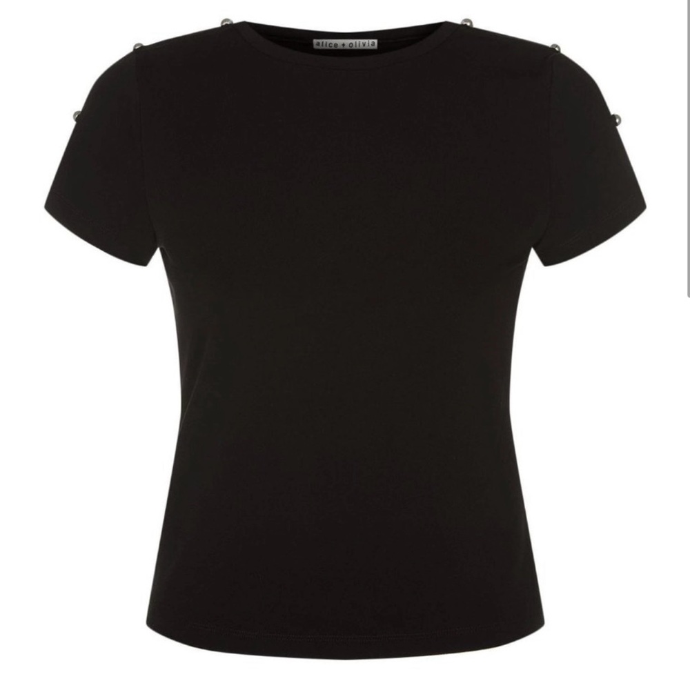 ALICE + OLIVIA !!! Black Pearl Top SMALL !
